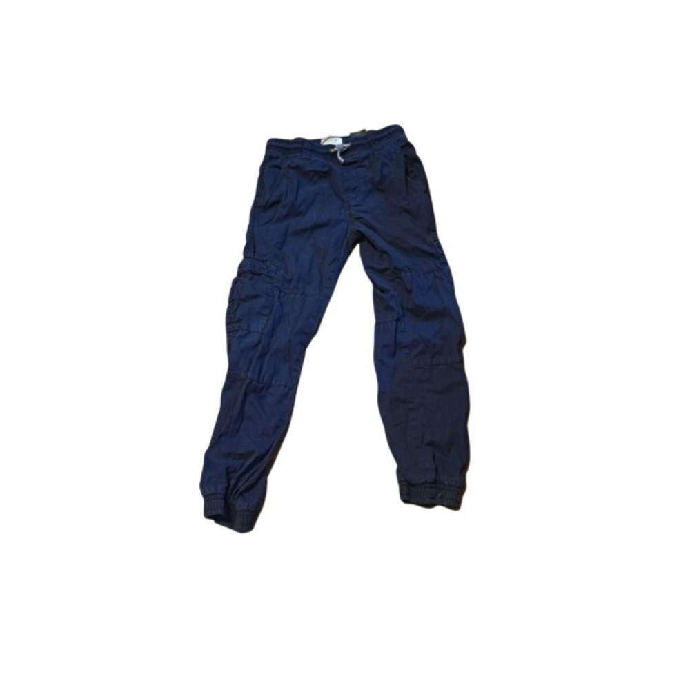 H&M L.O.G.G. Kids Boys Navy Blue Cargo Jogger Pants Elastic Waist Drawstring
